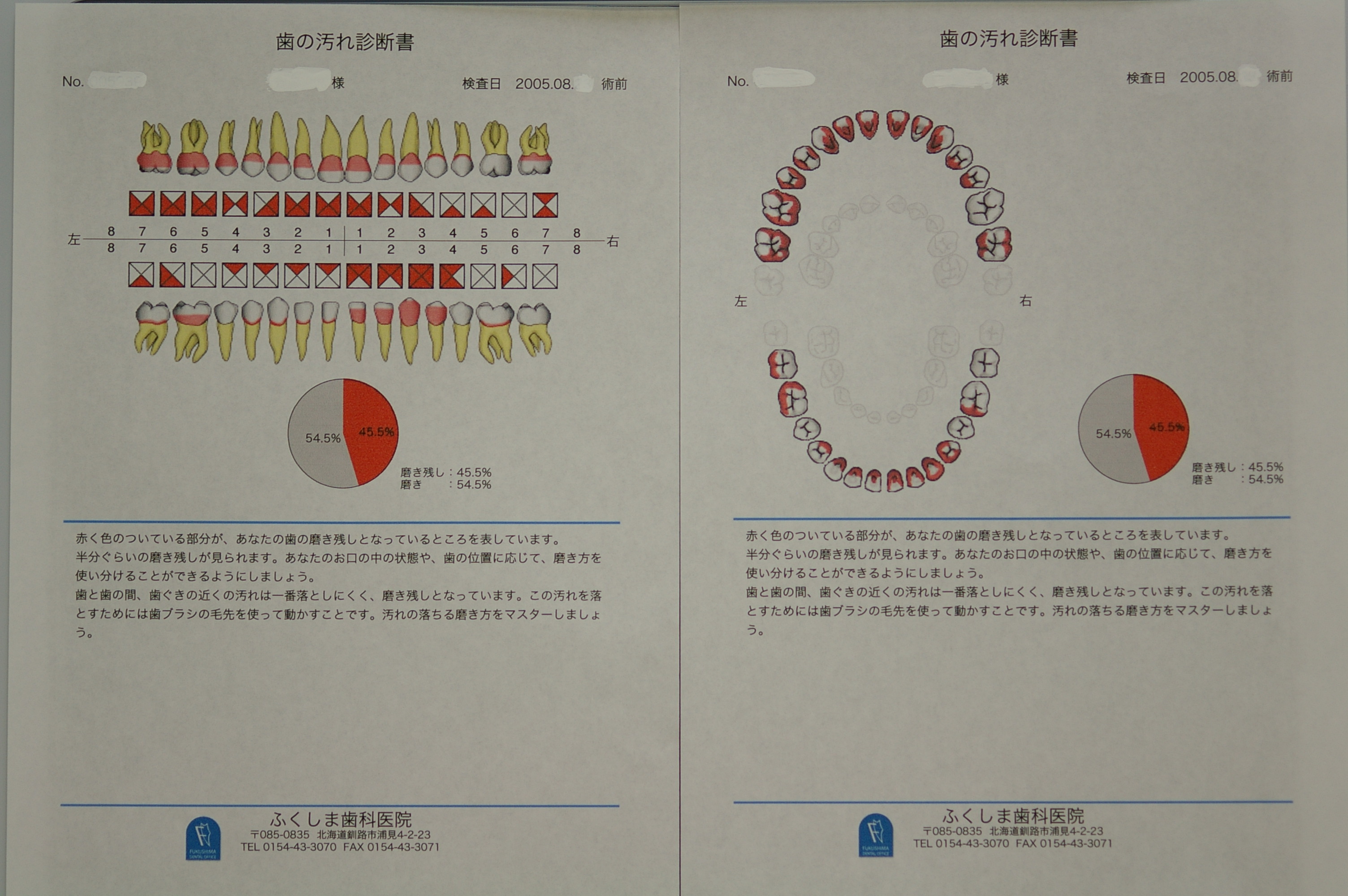 歯の検査結果の診断書を印刷して配布サービス